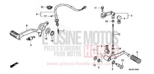 BRAKE PEDAL/CHANGE PEDAL CBF600NA9 de 2009